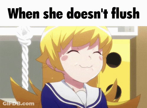 Girl With When She Doesn't Flush GIF