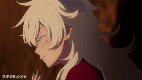 Girl With White Hair And Black Nails GIF