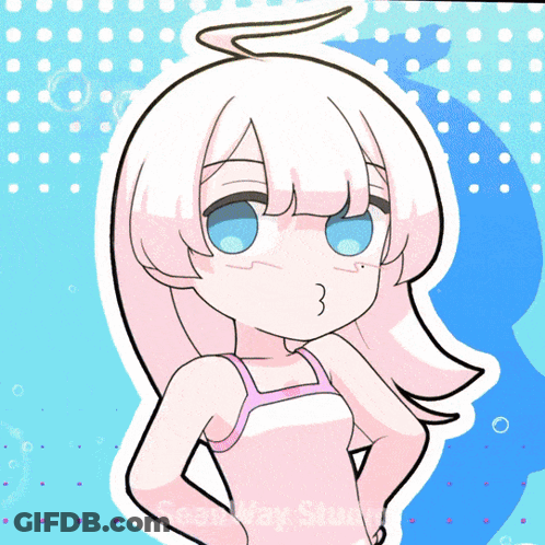 Girl With White Hair And Blue Eyes GIF