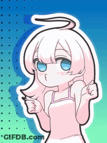 Girl With White Hair And Blue Eyes Giving Thumbs Up GIF