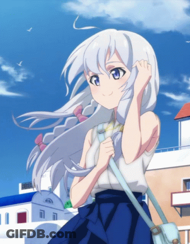 Girl With White Hair And Blue Eyes In Tokyo GIF