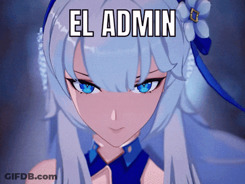 Girl With White Hair And Blue Eyes Says El Admin GIF