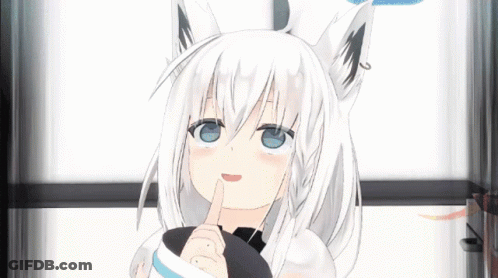 Girl With White Hair And Blue Eyes Shushing GIF