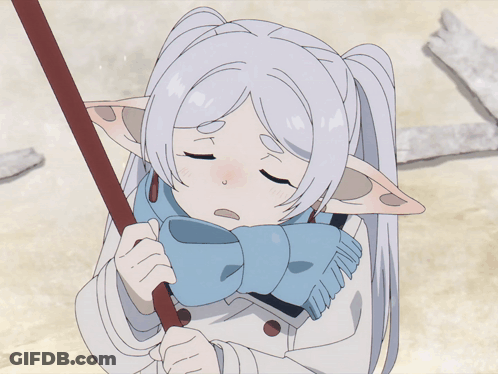 Girl With White Hair And Blue Scarf GIF