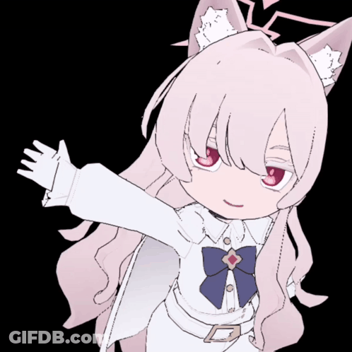 Girl With White Hair And Bow GIF