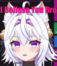 Girl With White Hair And Cat Ears I Believe You Bro GIF