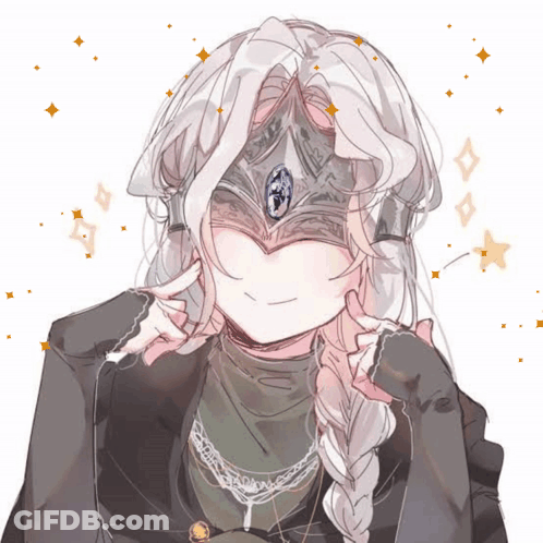 Girl With White Hair And Crown GIF