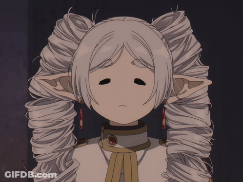 Girl With White Hair And Ears Sad Face GIF
