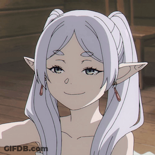 Girl With White Hair And Ears GIF