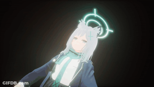 Girl With White Hair And Halo GIF