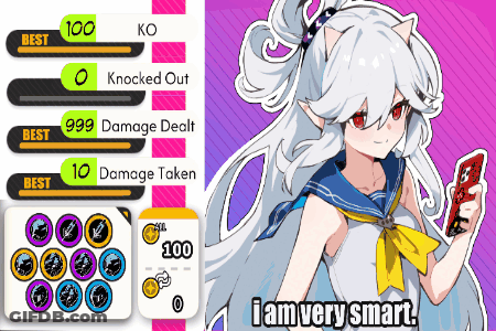 Girl With White Hair And Red Eyes Holding Card GIF