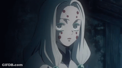 Girl With White Hair And Red Face Spots GIF