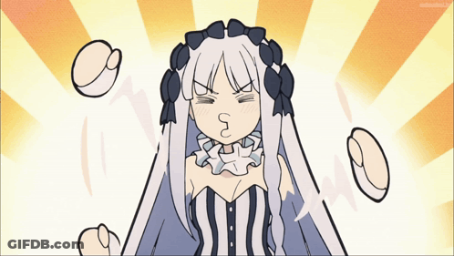 Girl With White Hair And Striped Dress GIF