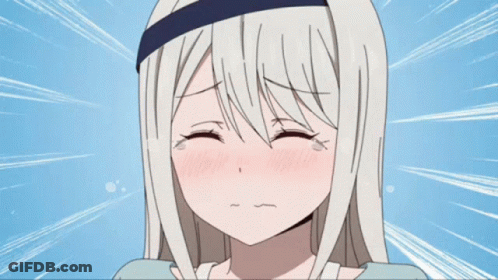 Girl With White Hair Crying Mouth Open GIF