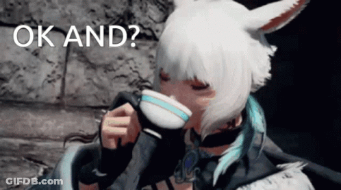 Girl With White Hair Drinking From Cup Saying Ok GIF