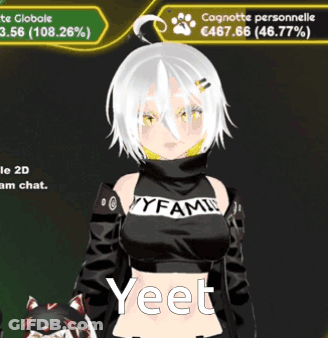 Girl With White Hair In Black YYFAM Crop Top GIF