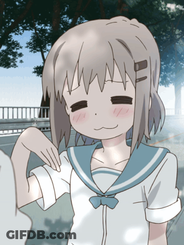 Girl With White Hair In Blue Sailor Uniform GIF