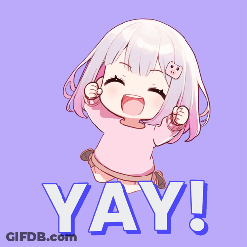 Girl With White Hair Jumping Yay GIF