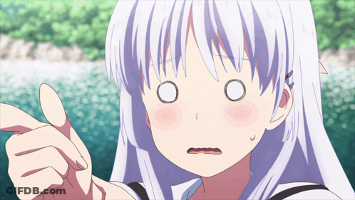 Girl With White Hair Making Funny Face GIF