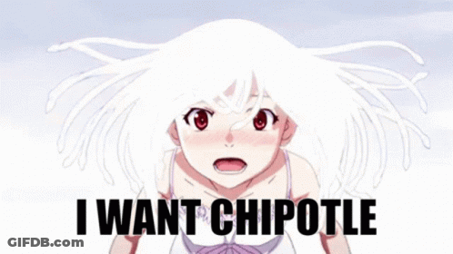 Girl With White Hair Saying I Want Chipotle GIF