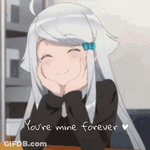 Girl With White Hair Saying You're Mine Forever GIF