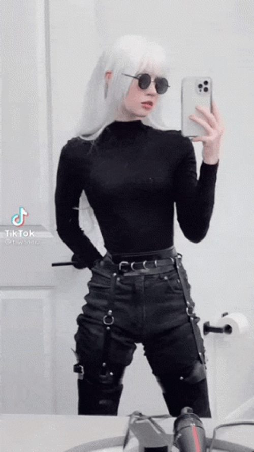 Girl With White Hair Tik Tok GIF