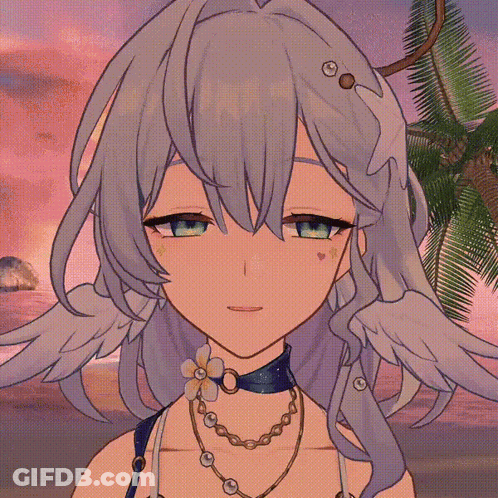 Girl With Wings And Flower In Hair Wearing Necklace GIF
