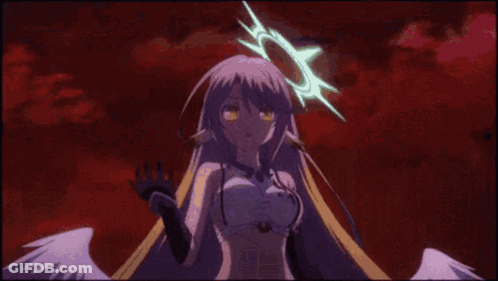 Girl With Wings And Sword Flying GIF