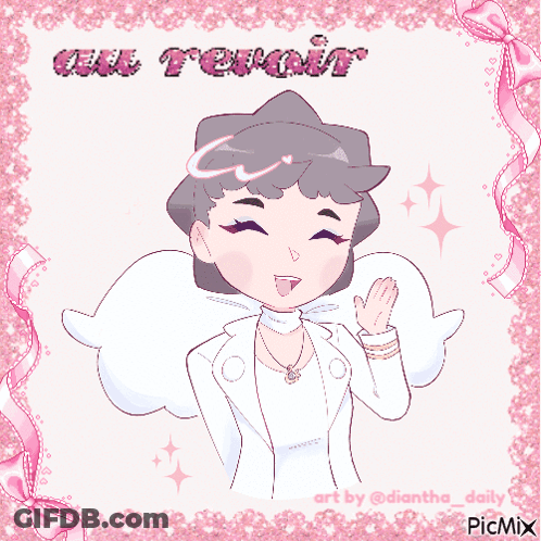 Girl With Wings Saying Au Revoir GIF