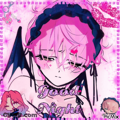 Girl With Wings Saying Good Night GIF