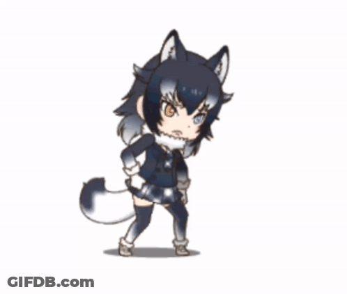 Girl With Wolf Head And Tail GIF