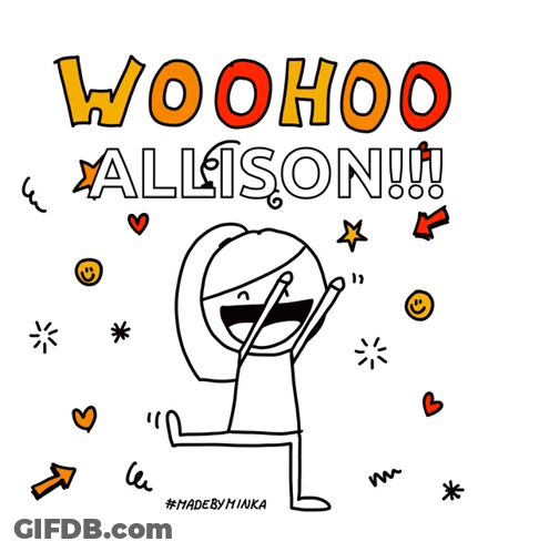 Girl With Woohoo Allison Text GIF
