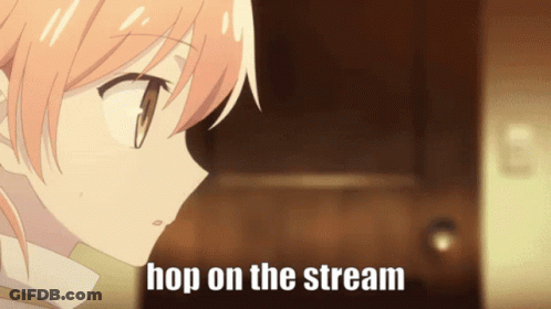 Girl With Words Hop On Stream GIF