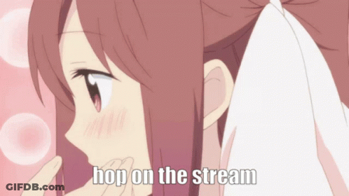 Girl With Words Hop On The Stream GIF