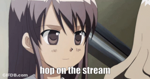 Girl With Words Hop On The Stream GIF