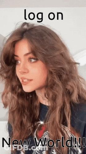 Girl With Words Log On New World GIF