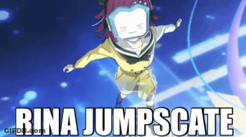Girl With Words Rina Jumpscate GIF