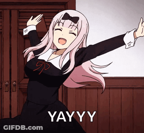 Girl With Yayy Text GIF