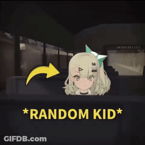 Girl With Yellow Arrow Saying Random Kid GIF