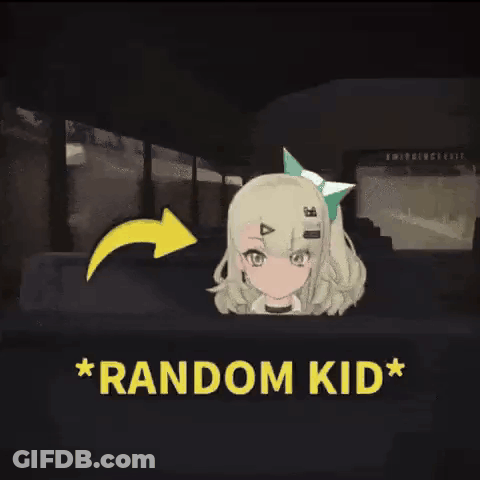 Girl With Yellow Arrow Saying Random Kid GIF