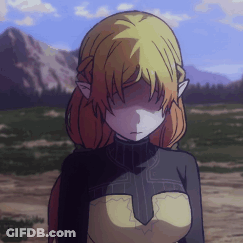 Girl With Yellow Hair Covering Eyes GIF