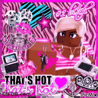 Girl With Zebra Print Background Says Hot GIF