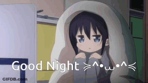Girl Wrapped In Blanket Saying Good Night GIF