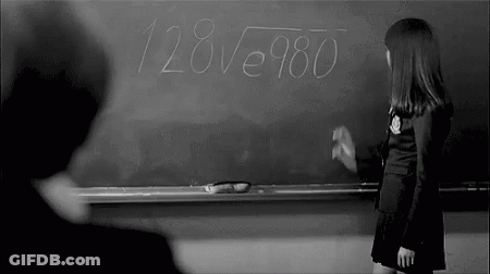 Girl Writing On Blackboard With Chalk GIF