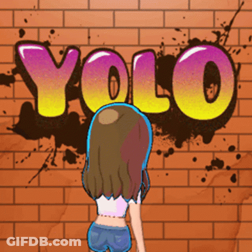 Girl Yolo Wall Graffiti GIF