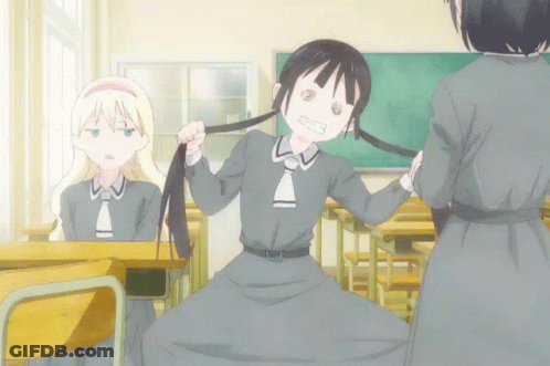 Girls Braiding Hair In Classroom GIF