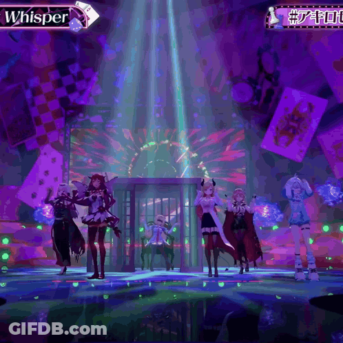 Girls Dancing On Stage With Whisper Sign GIF