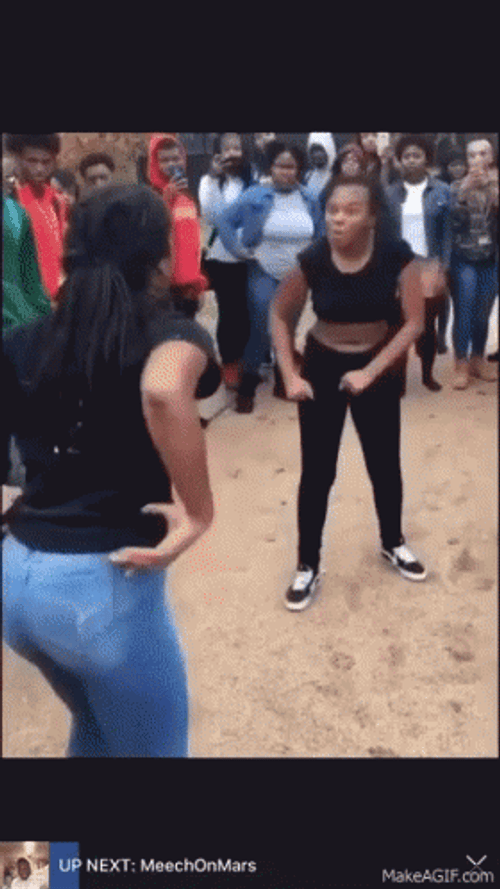 Girls Fighting And Exchanging Punches GIF