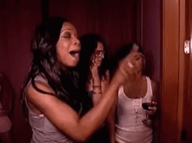 Girls Fighting And Throwing Hurtful Words GIF