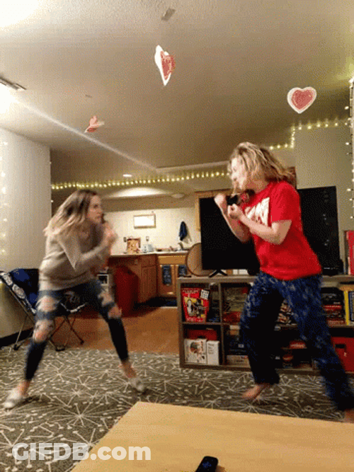 Girls Fighting Stance GIF